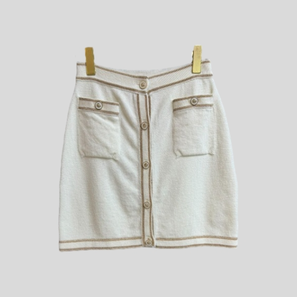 샤넬 플래티넘 니트 미니 스커트