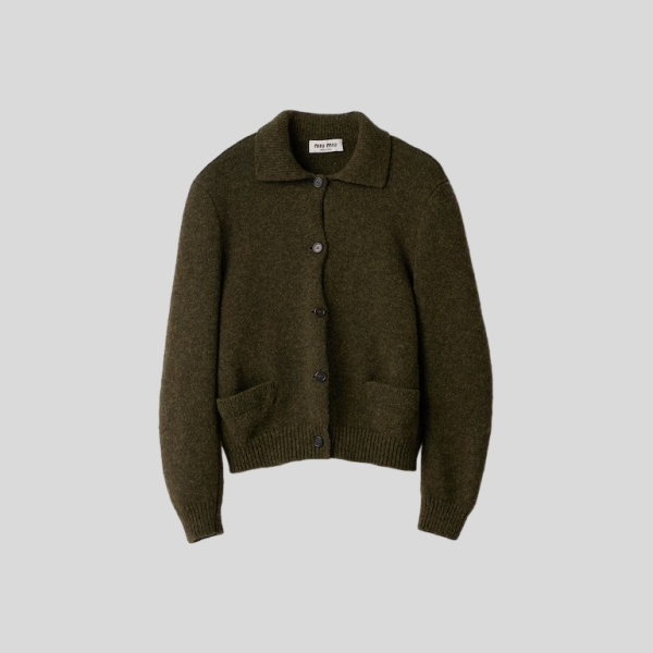 미우미우 카라 니트 가디건