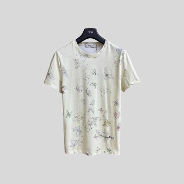 디올 버터플라이 프린트 티셔츠