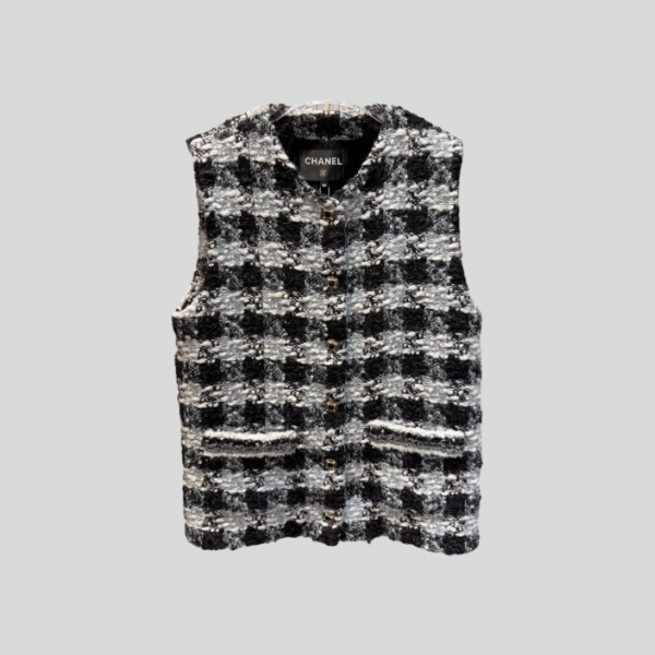 샤넬 플레드 트위드 베스트