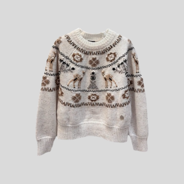 샤넬 스키 순록 스웨터