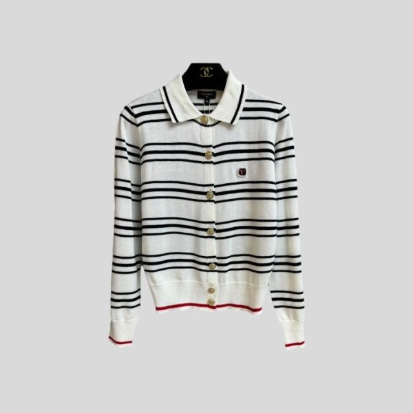 샤넬 스트라이프 가디건