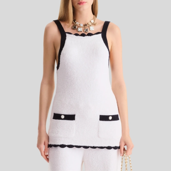 샤넬 화이트 실크 탑