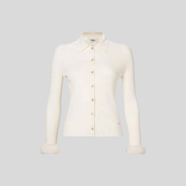 펜디 화이트 니트 가디건