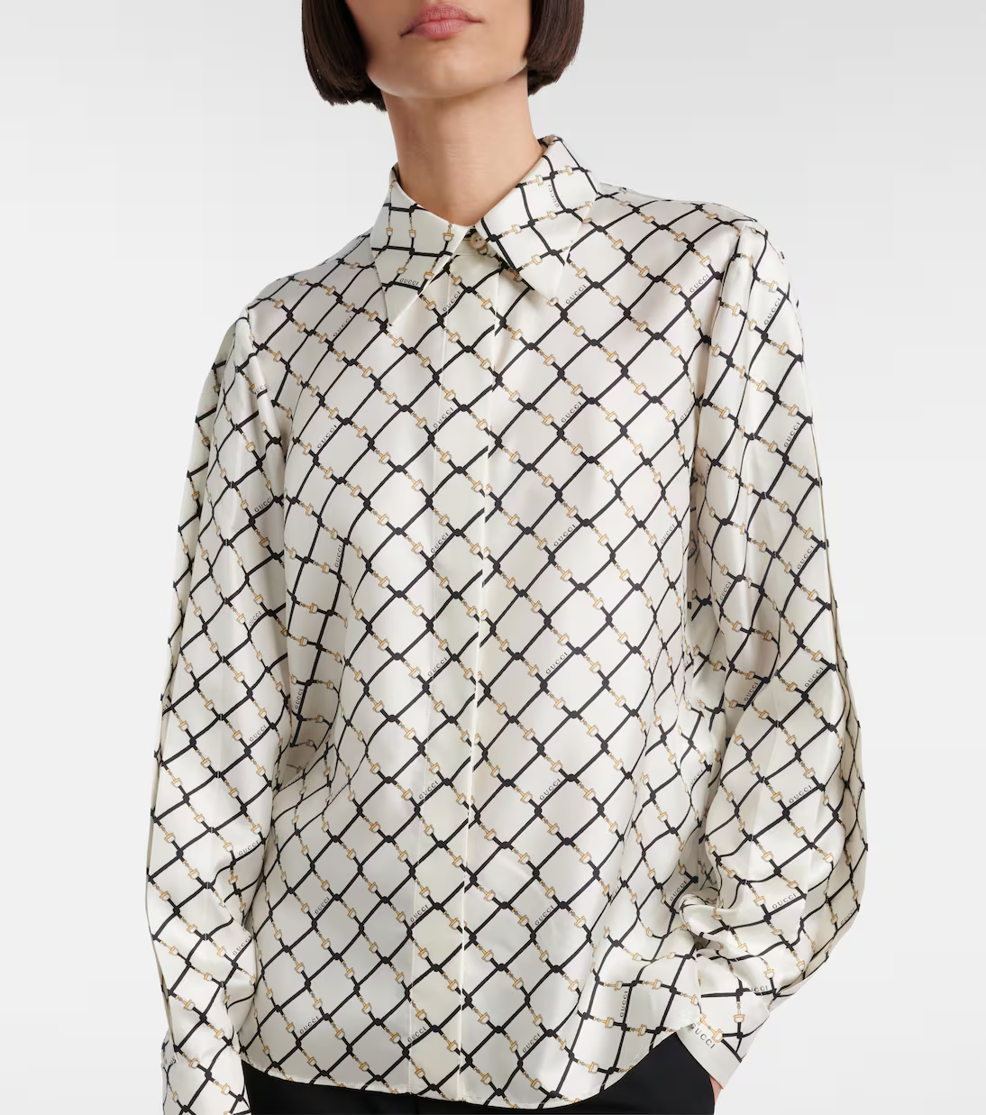 구찌 실크 트윌 셔츠