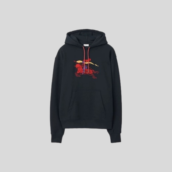 버버리 로고 자수 코튼 후드