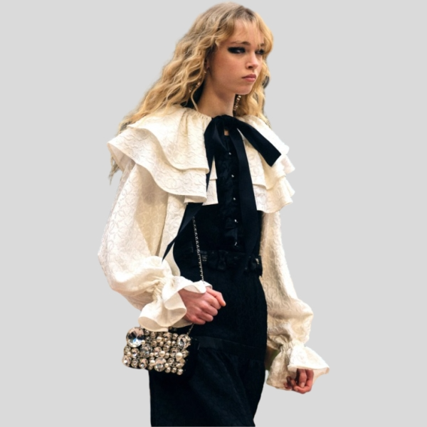 샤넬 실크 크레이프 자카드 자켓