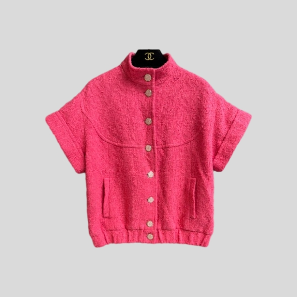 샤넬 블루종 코튼 트위드 핑크