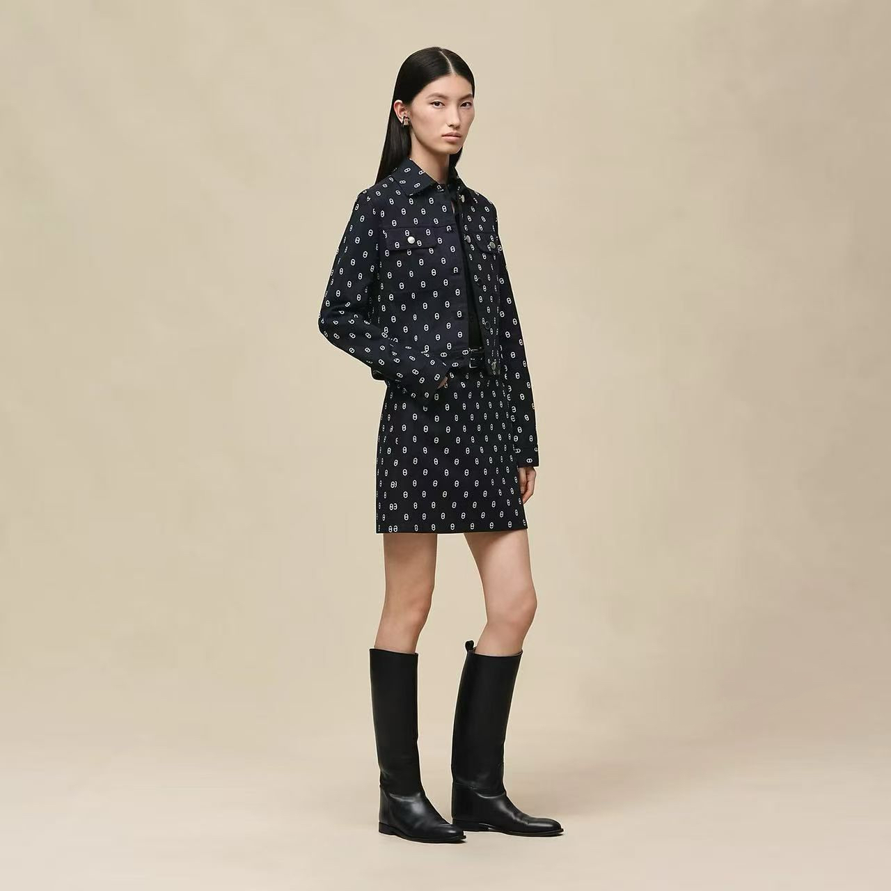 에르메스 데님 스커트