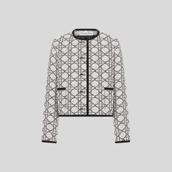 디올 매크로까나쥬 크롭 재킷
