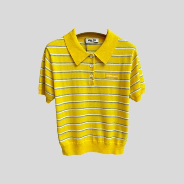 미우미우 스트라이프 반팔 셔츠
