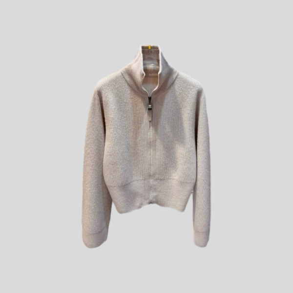 브루넬로 쿠치넬리 샤이니 지퍼 풀 디테일 스파클링 캐시미어 잉글리시 립 카디건