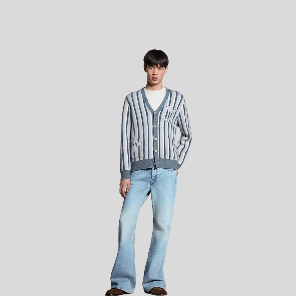 루이비통 스트라이프드 자카드 가디건