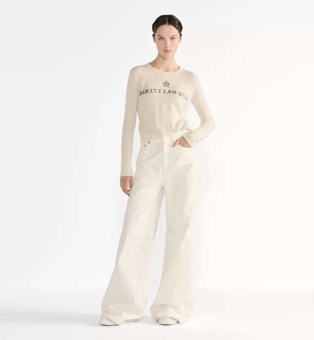 디올 화이트 니트 스웨터